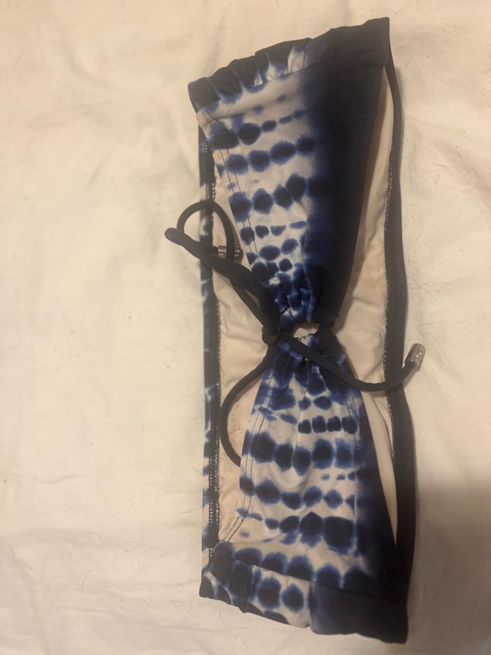 Michael Kors Blue and White Tie-Dye Bikini Top